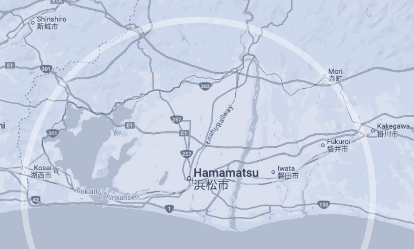 浜松近郊の対応エリア地図