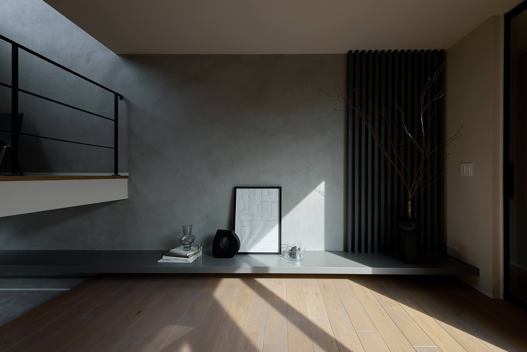 ヌックとスキップフロアのあるリビング