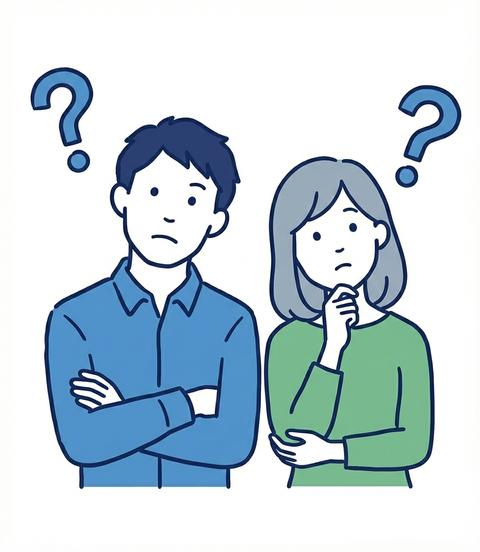 ヌックを導入して後悔しないか、将来物置にならないか悩んでいる人のイメージイラスト。